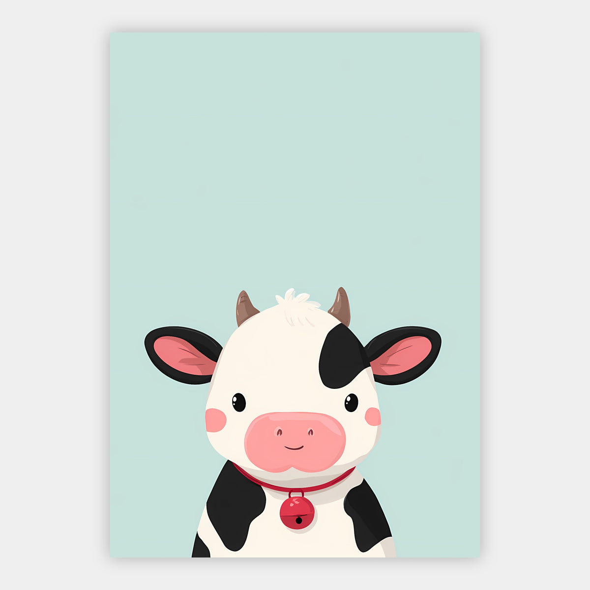Kleine Kuh in Mint Poster – Freisteller