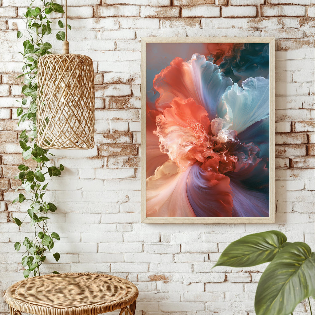 Abstrakte Blüte Poster – Raumansicht 1