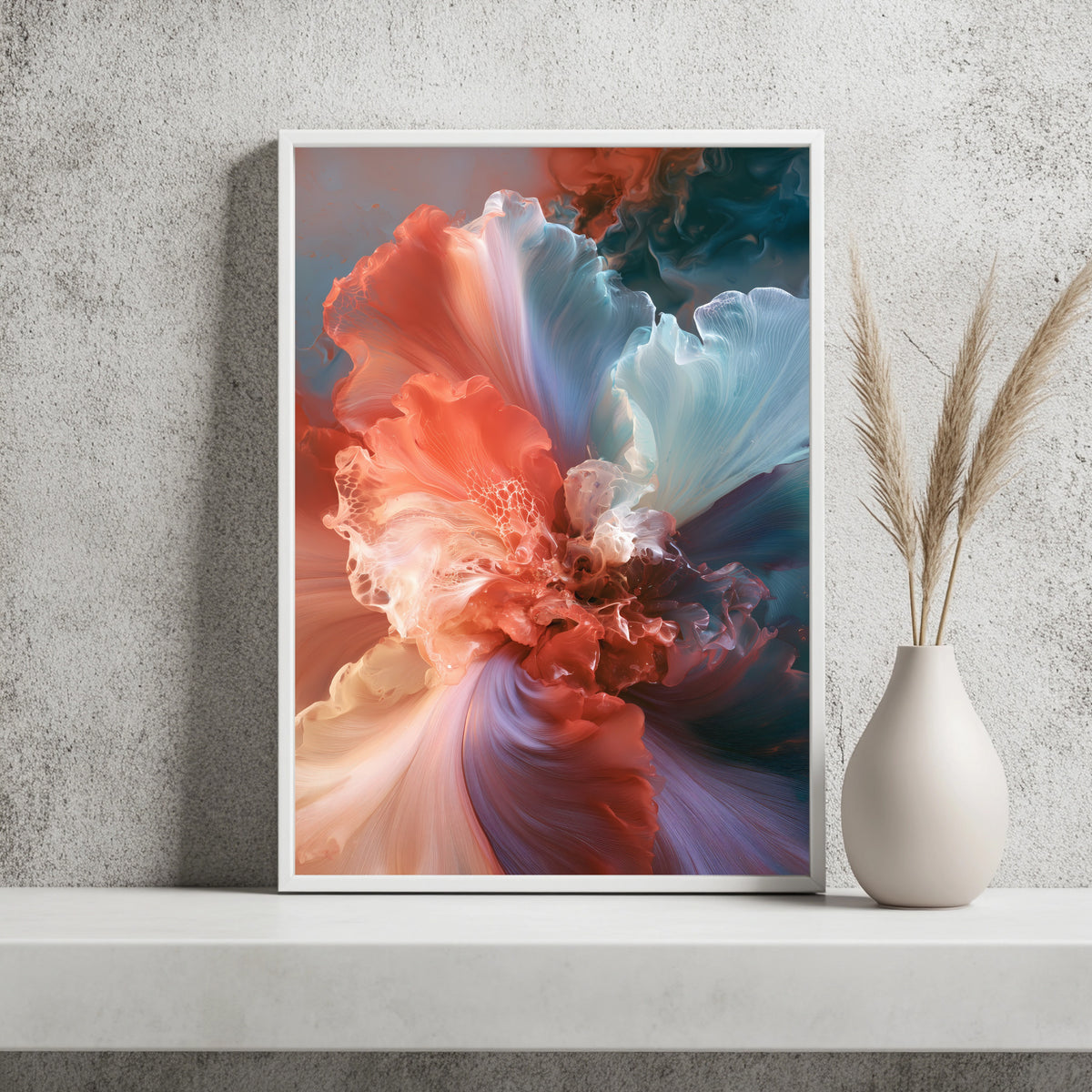 Abstrakte Blüte Poster – Raumansicht 2