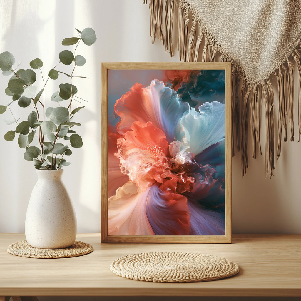 Abstrakte Blüte Poster – Raumansicht 3