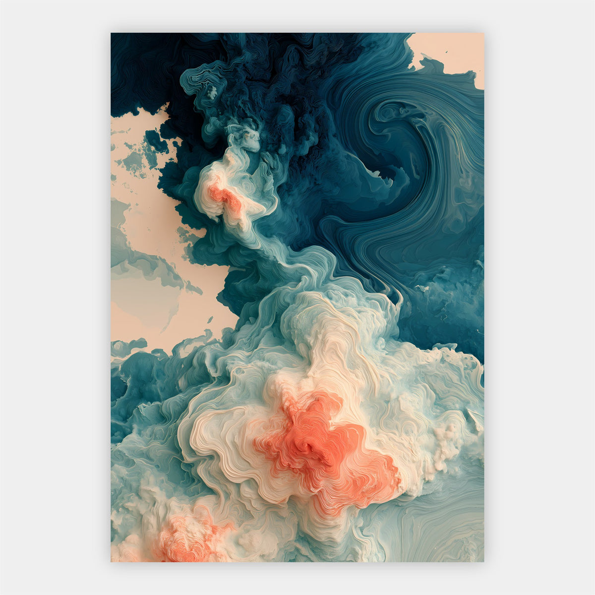 Fließende Farbwolken Poster – Freisteller
