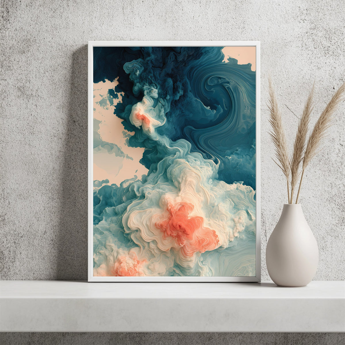 Fließende Farbwolken Poster – Raumansicht 2