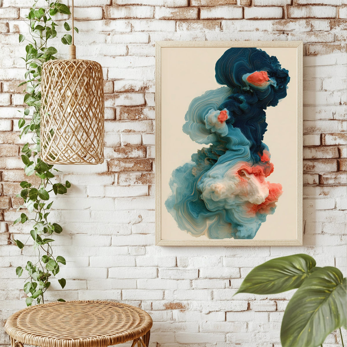 Abstrakte Farbwolke Poster – Raumansicht 1