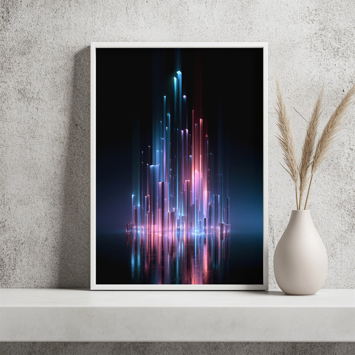 Leuchtende Linien Poster – Raumansicht 2