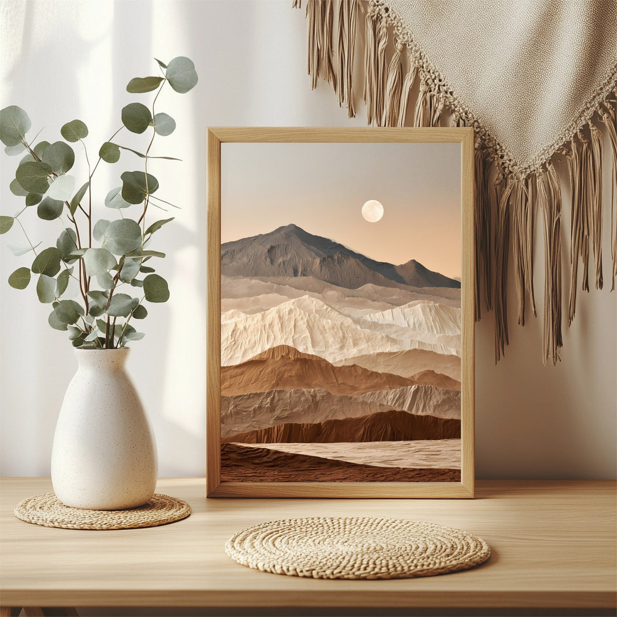Abstrakte Bergschichten Poster – Raumansicht 3
