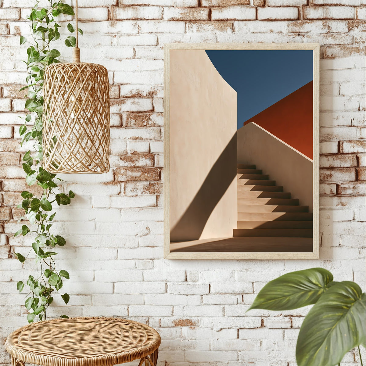 Geometrische Treppe Poster – Raumansicht 1