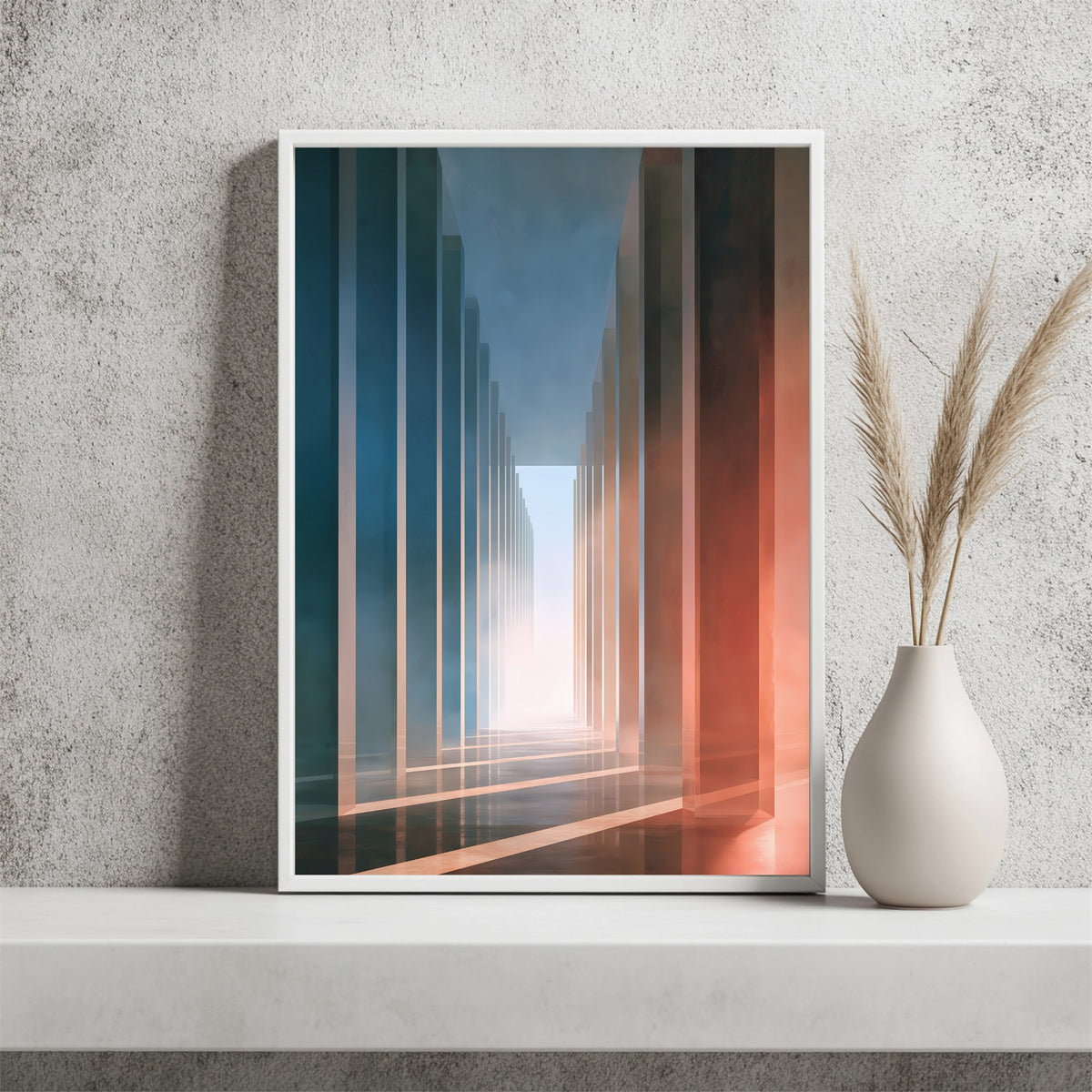 Abstrakter Glastunnel Poster – Raumansicht 2