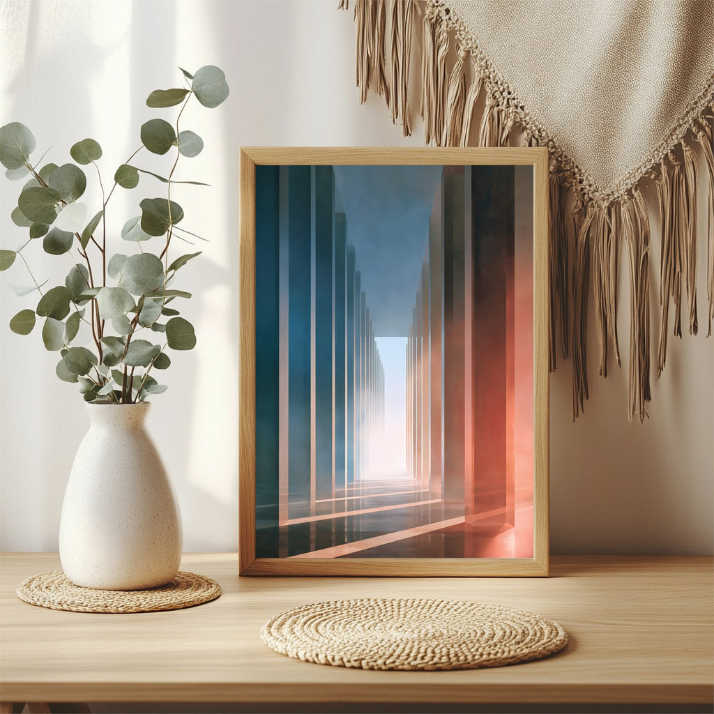 Abstrakter Glastunnel Poster – Raumansicht 3