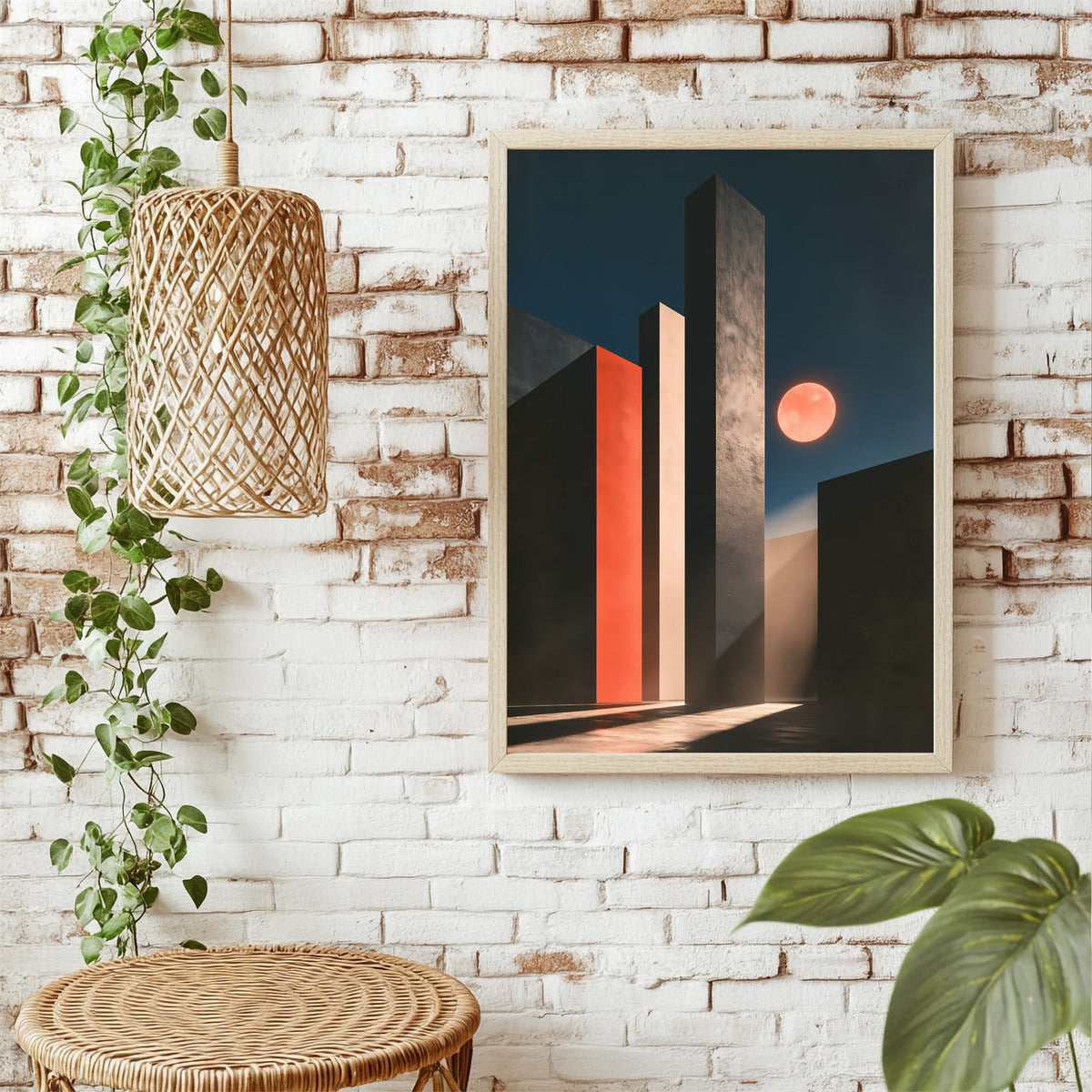 Geometrische Säulen Poster – Raumansicht 1