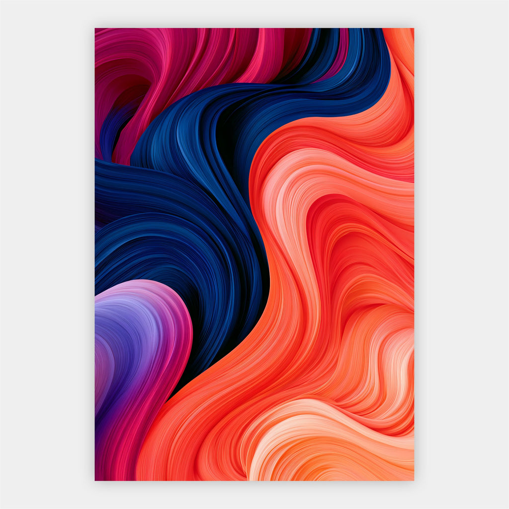 Farbenfrohe Wellen Poster – Freisteller