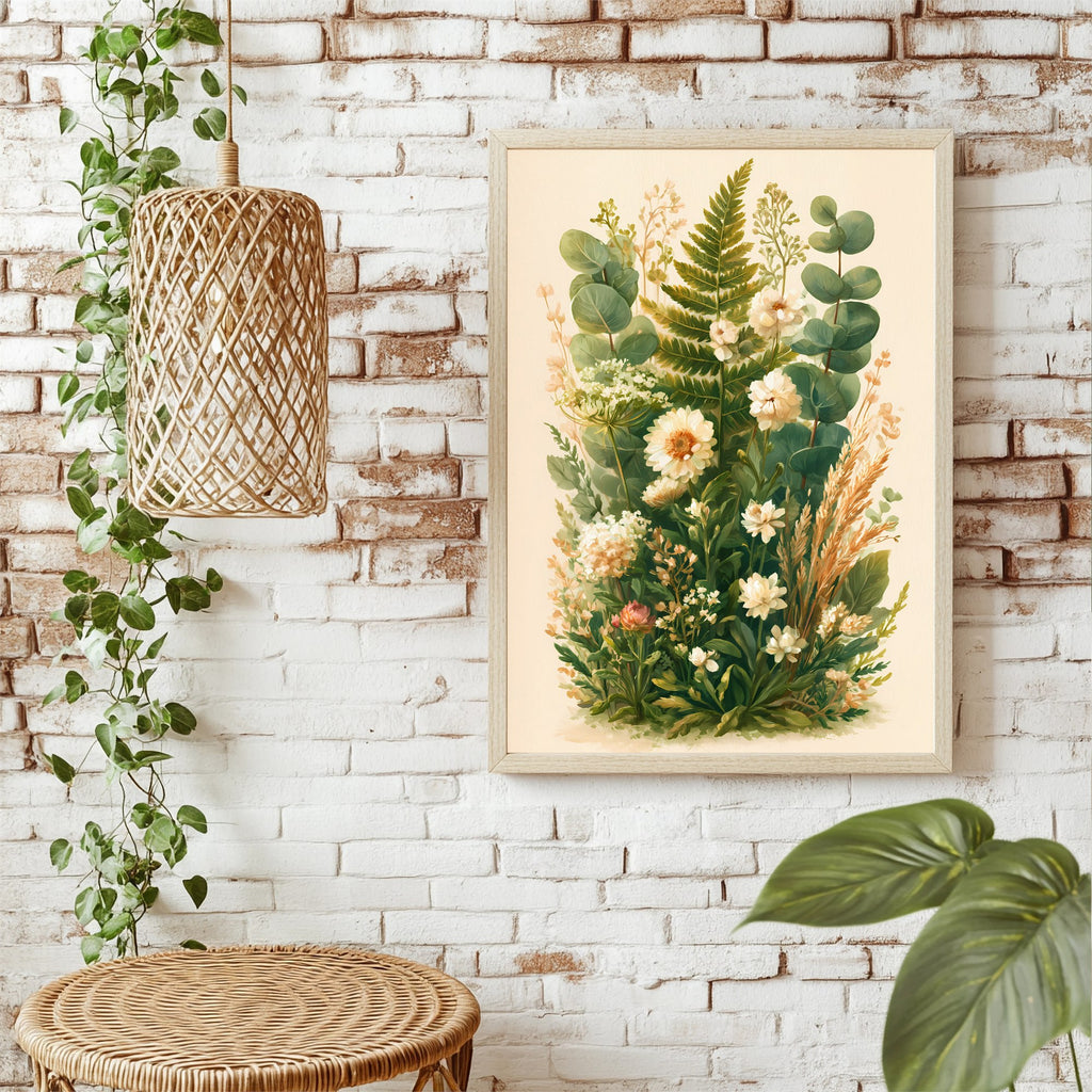 Botanischer Blumenstrauß Poster – Raumansicht 1