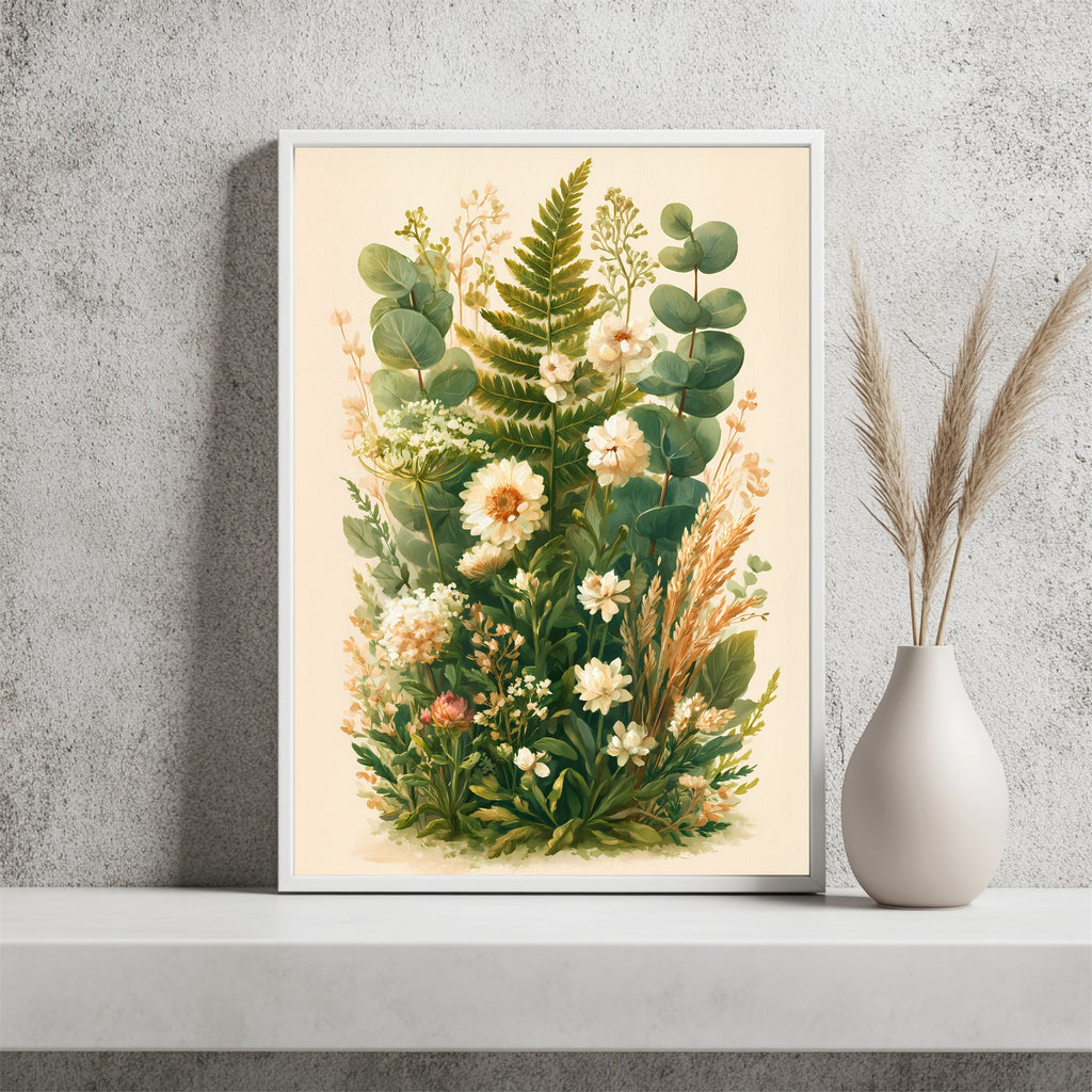 Botanischer Blumenstrauß Poster – Raumansicht 2