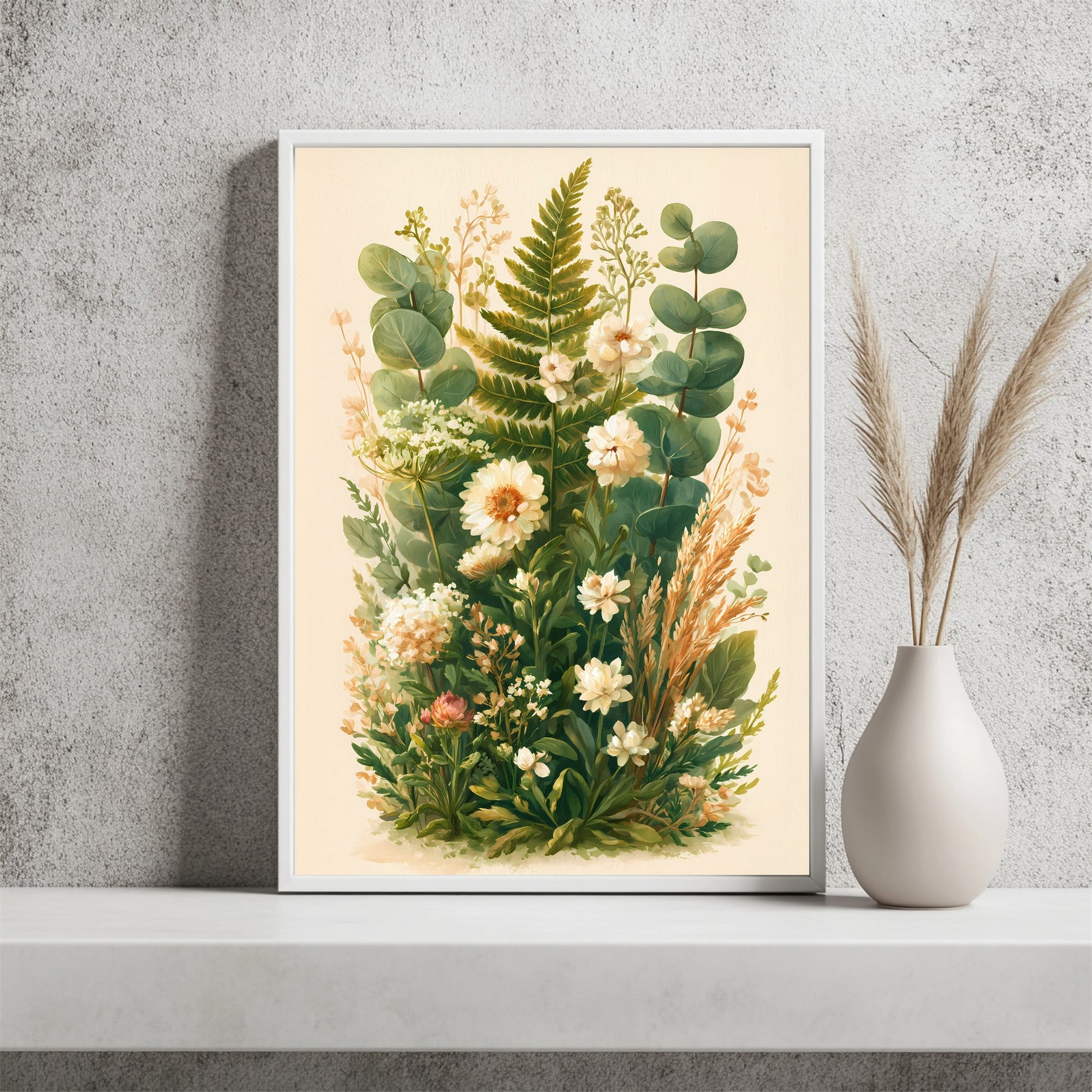 Botanischer Blumenstrauß Poster – Raumansicht 2