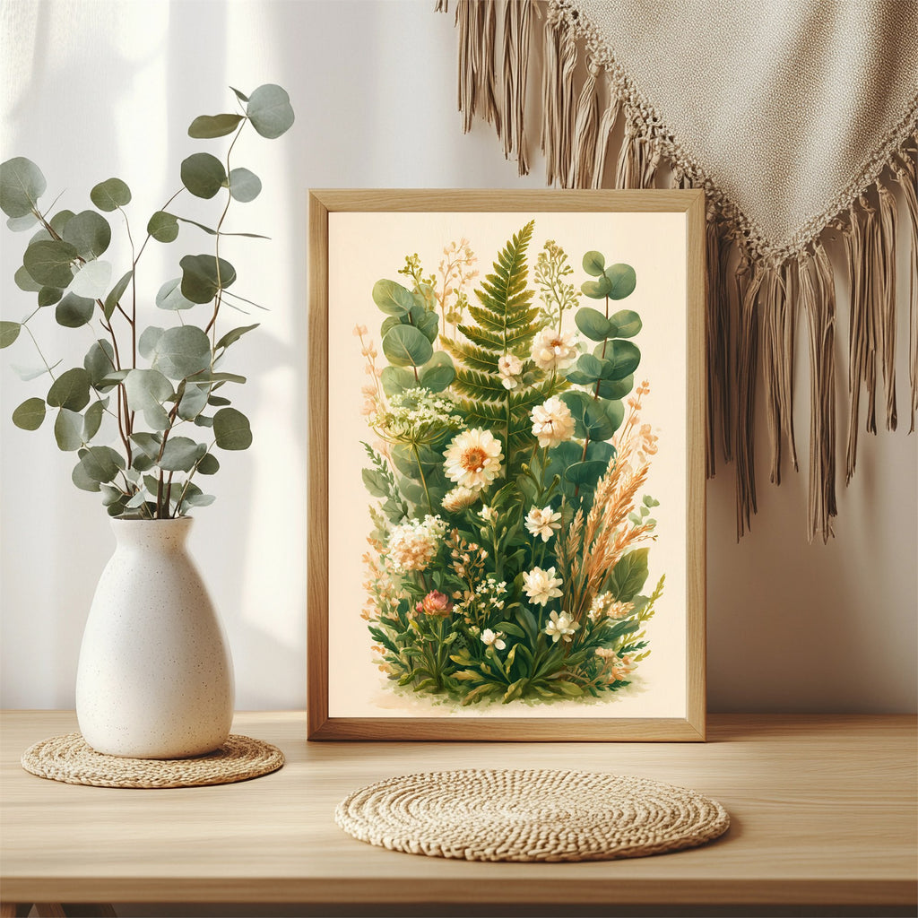 Botanischer Blumenstrauß Poster – Raumansicht 3
