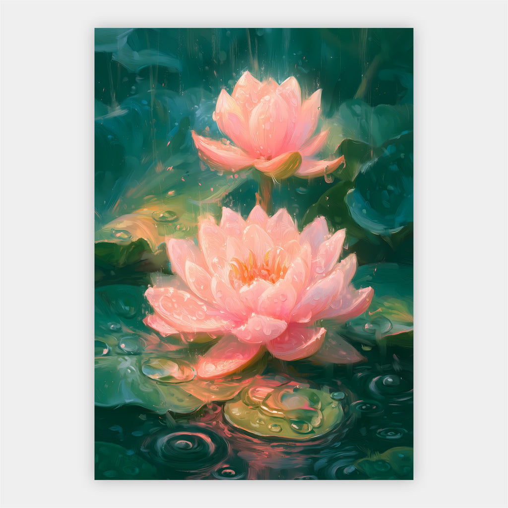 Rosa Lotusblüte Poster – Freisteller