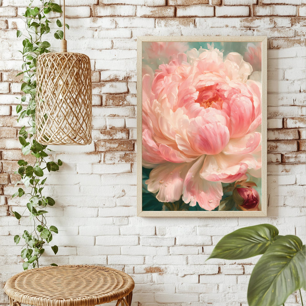 Rosa Pfingstrose Poster – Raumansicht 1