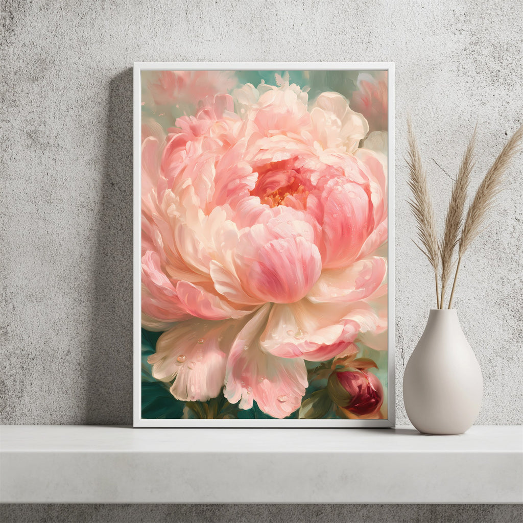 Rosa Pfingstrose Poster – Raumansicht 2