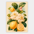Zitronenzweig mit Blüten Poster – Freisteller