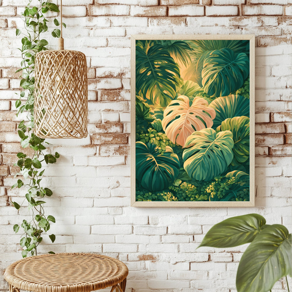 Monstera Blätter Poster – Raumansicht 1