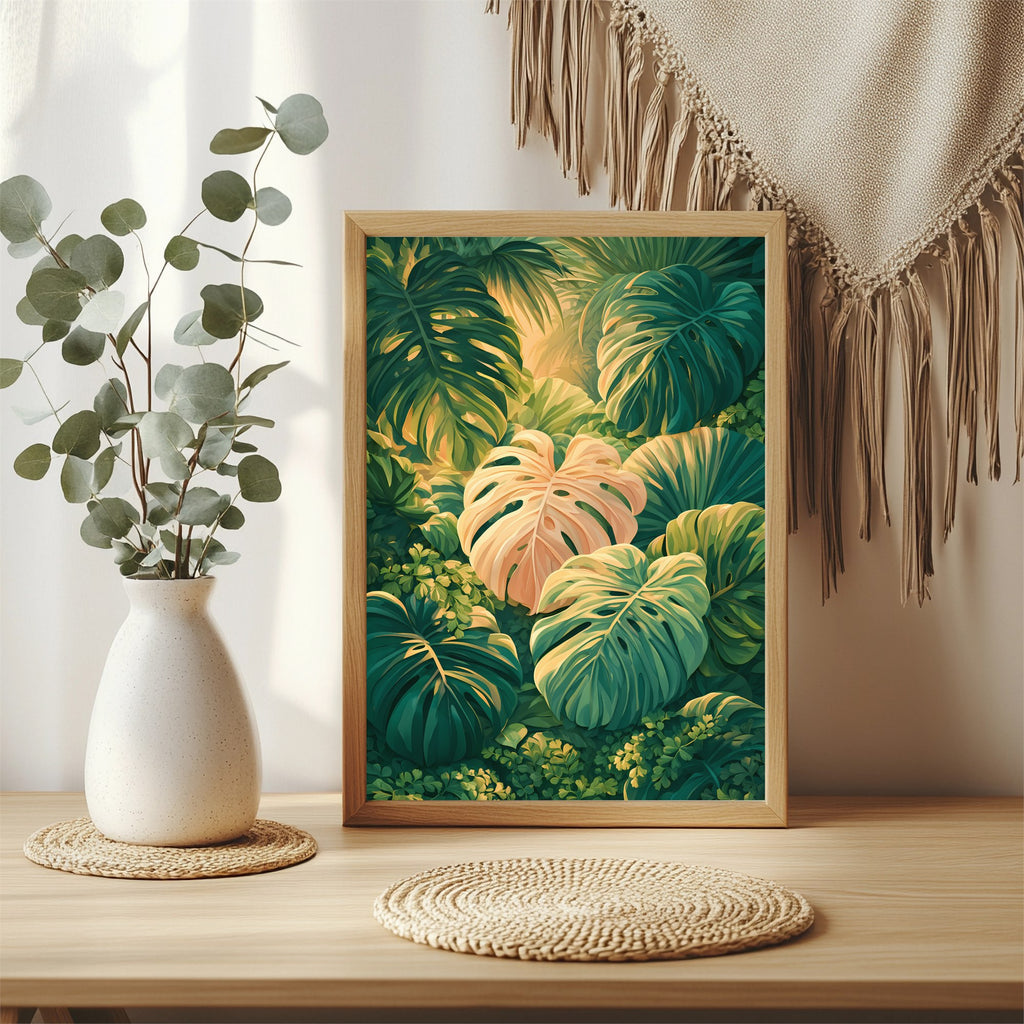 Monstera Blätter Poster – Raumansicht 3