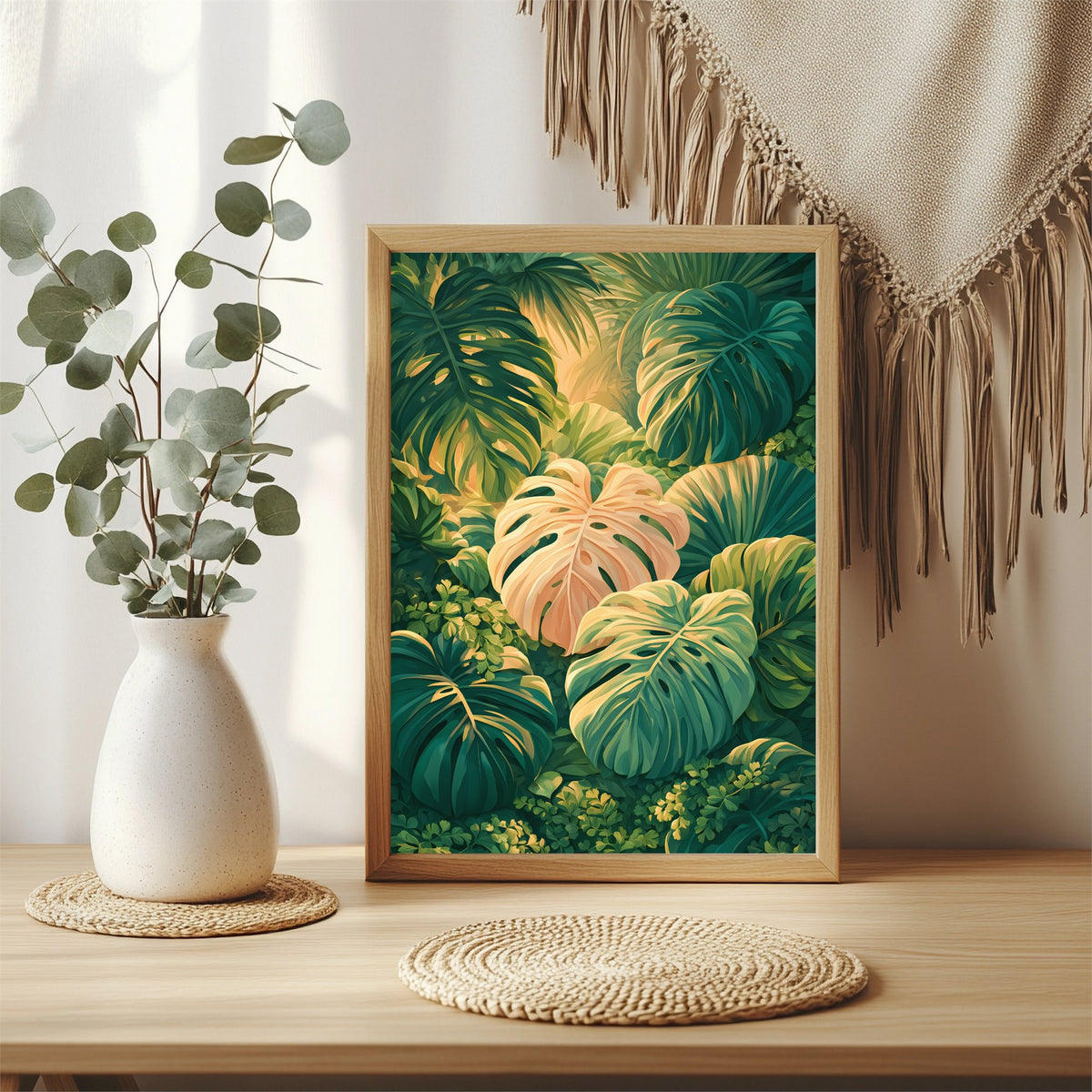 Monstera Blätter Poster – Raumansicht 3