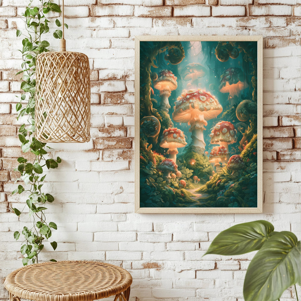 Verwunschener Pilzwald Poster – Raumansicht 1