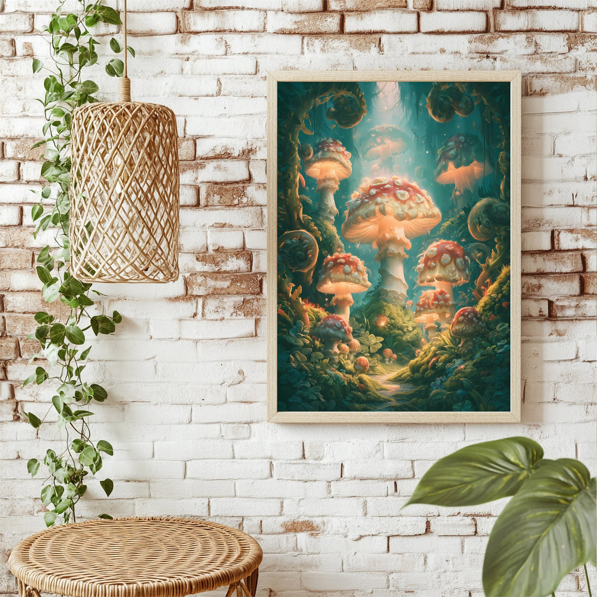 Verwunschener Pilzwald Poster – Raumansicht 1