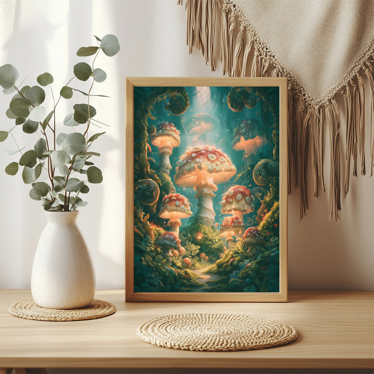 Verwunschener Pilzwald Poster – Raumansicht 3