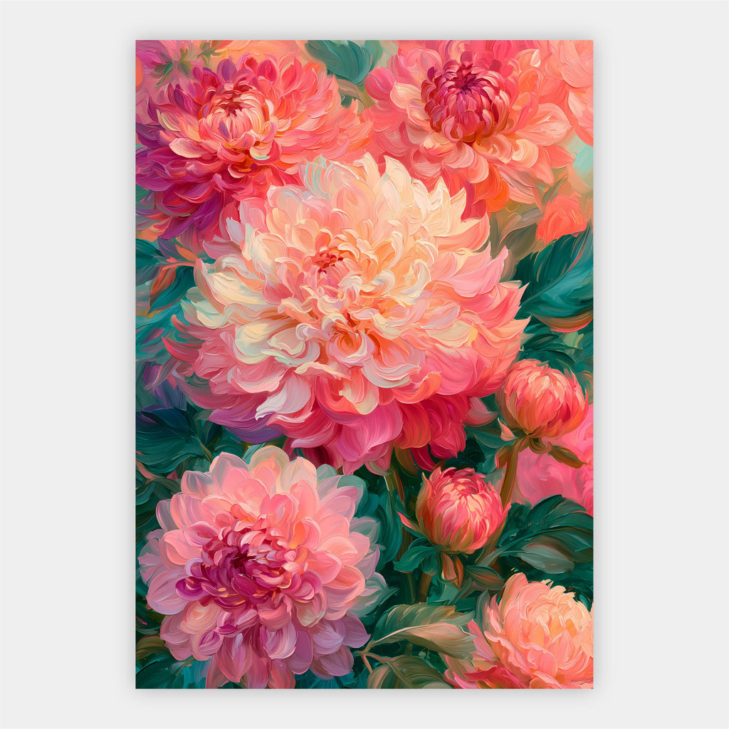 Rosa Dahlien Poster – Freisteller