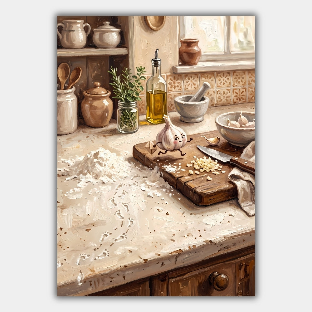 Knoblauch Lustig Rustikal Poster – Produktansicht 1