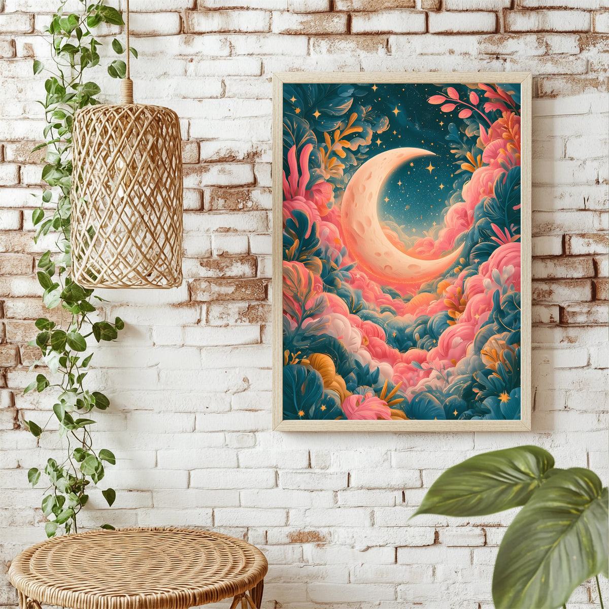Blumenmond Poster – Raumansicht 1