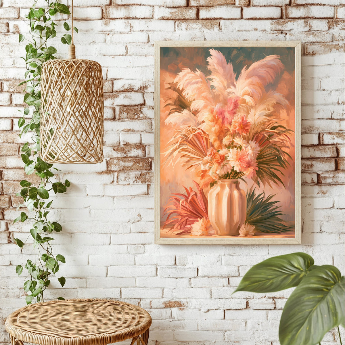 Pampasgras in Vase Poster – Raumansicht 1