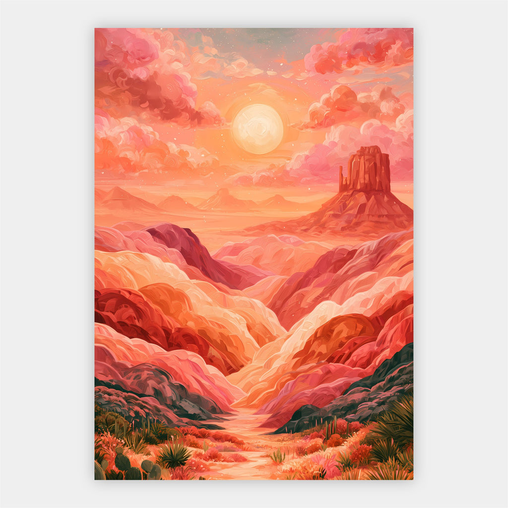 Korallenfarbene Schlucht Poster – Freisteller