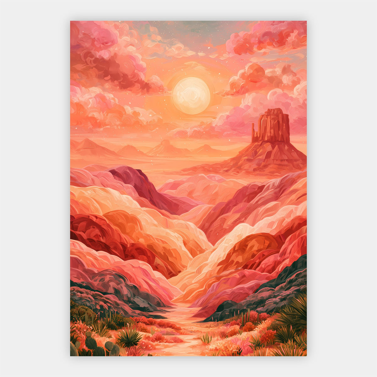 Korallenfarbene Schlucht Poster – Freisteller