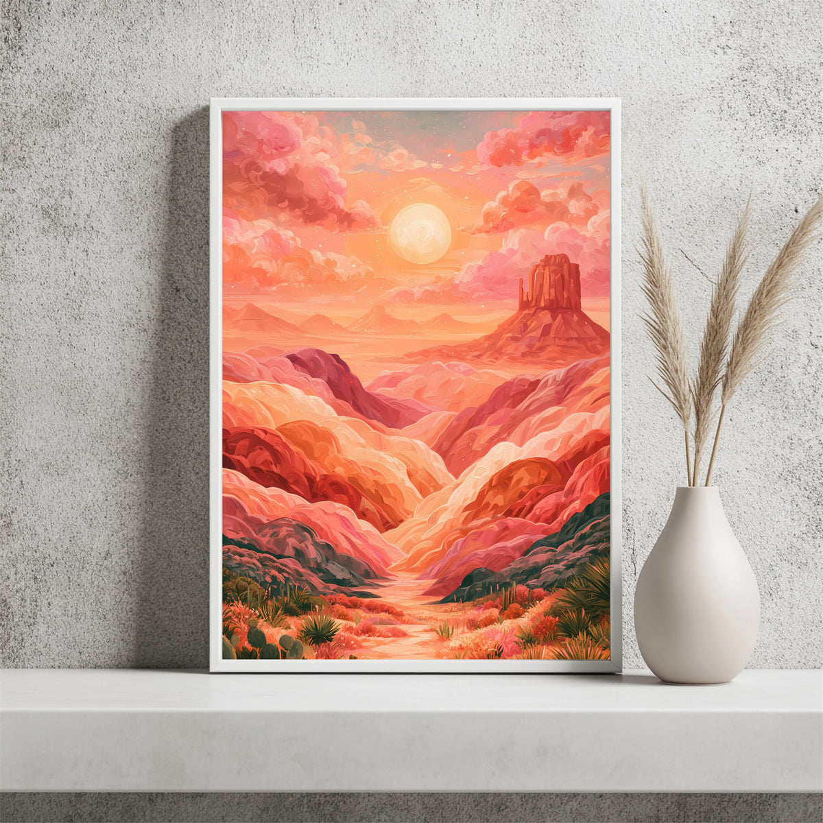 Korallenfarbene Schlucht Poster – Raumansicht 2