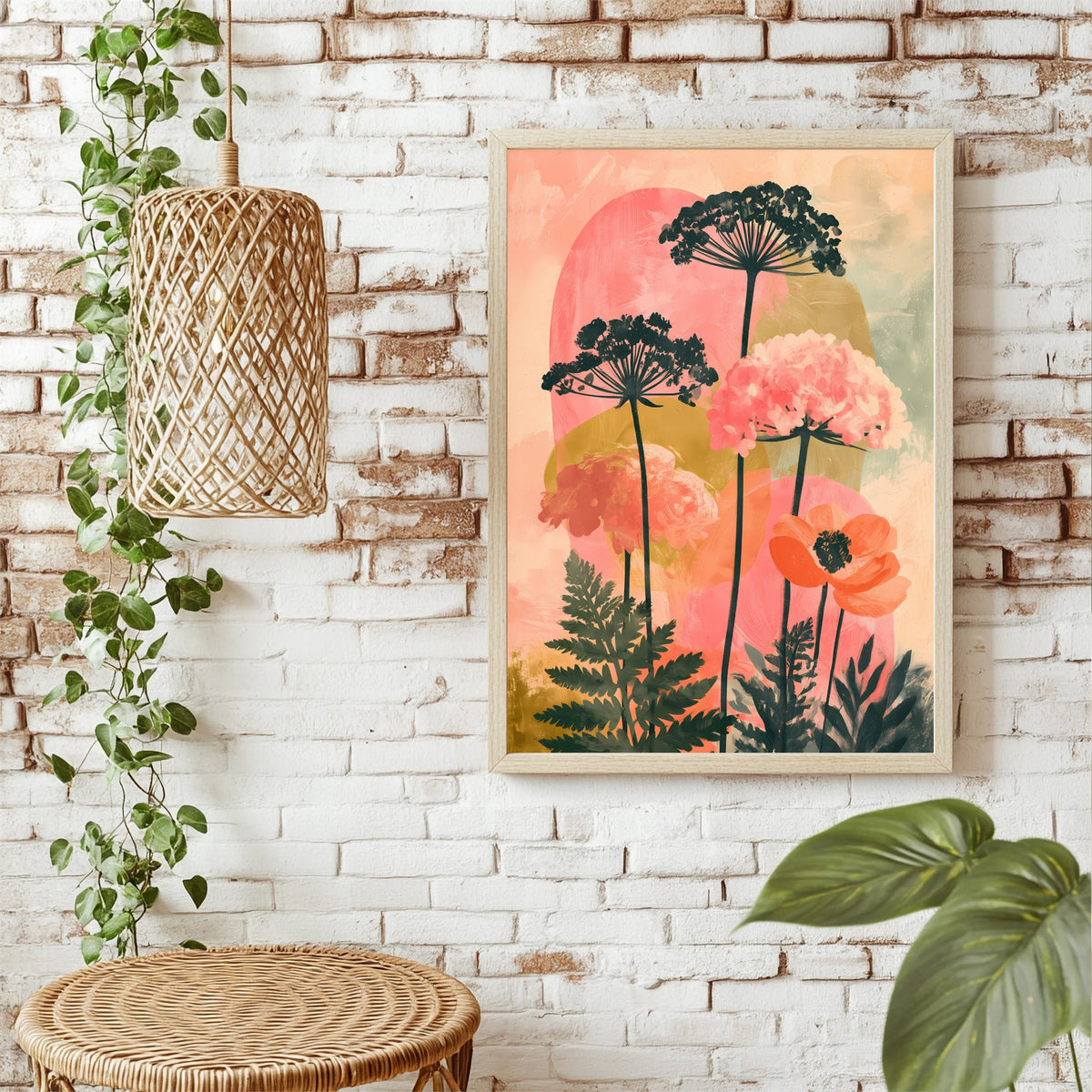 Boho Wildblumen Poster – Raumansicht 1