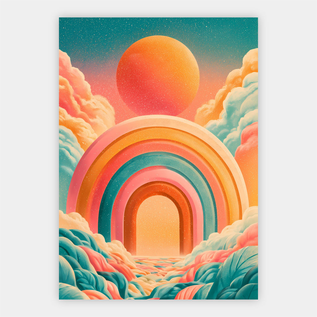 Regenbogen mit Sonne Poster – Freisteller