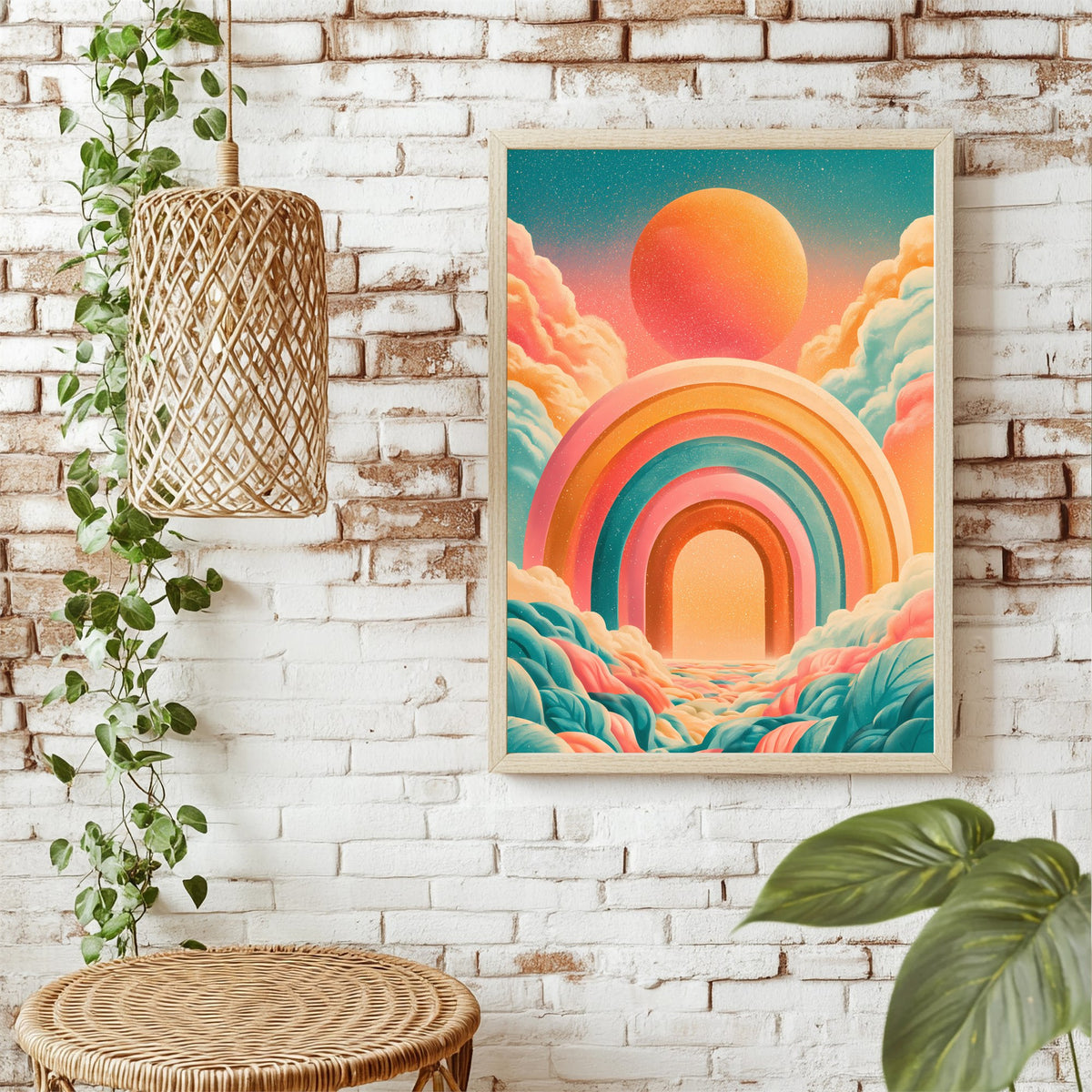Regenbogen mit Sonne Poster – Raumansicht 1