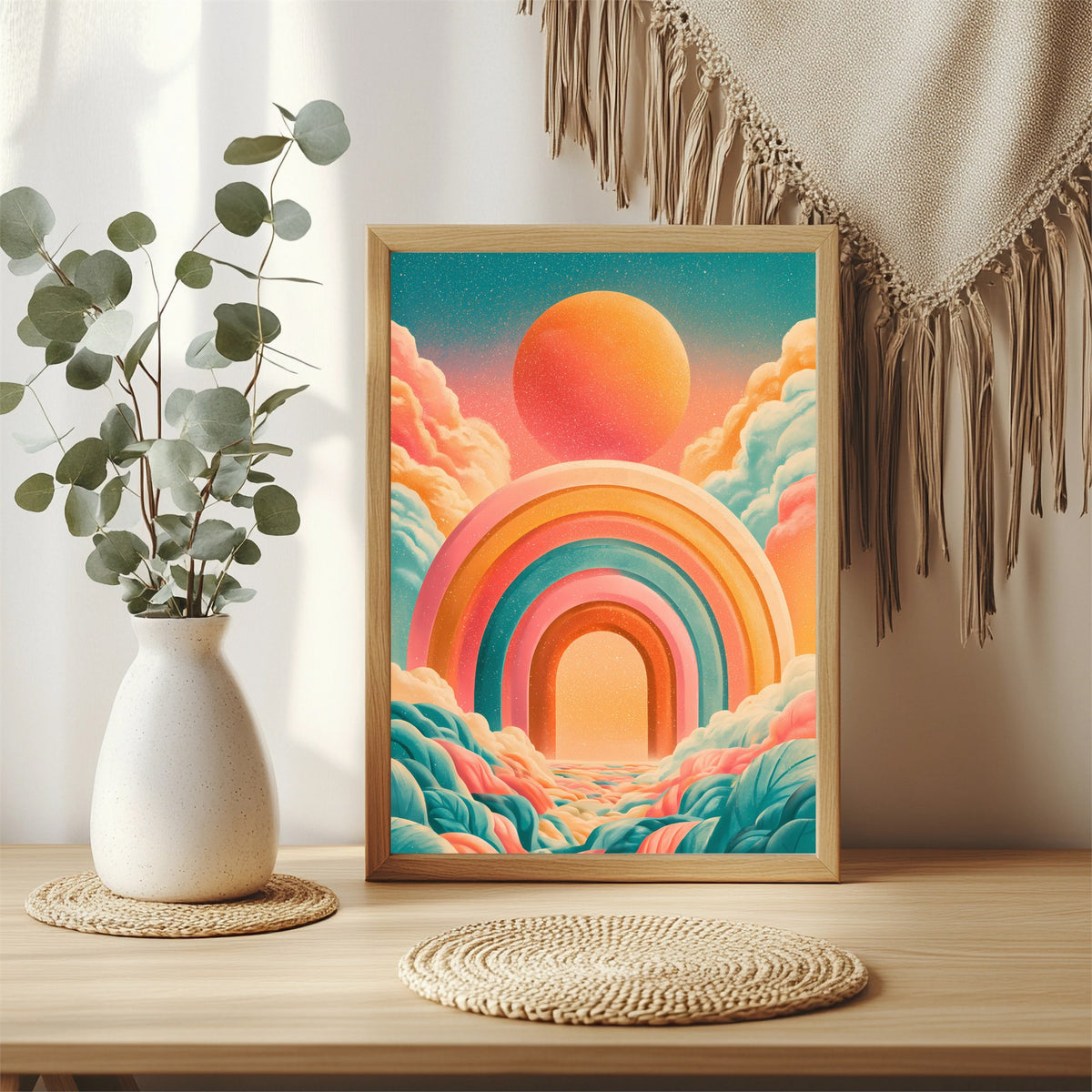 Regenbogen mit Sonne Poster – Raumansicht 3