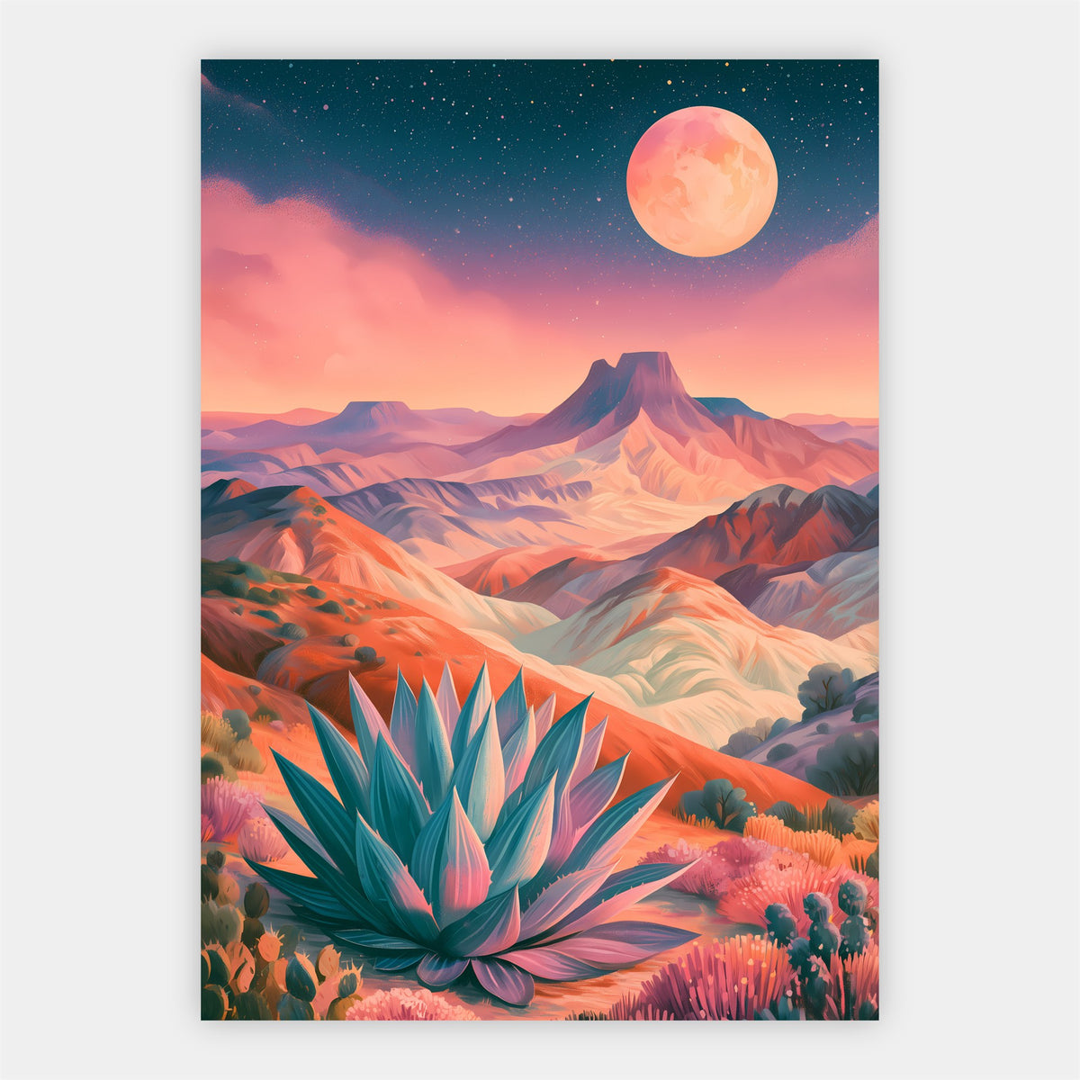 Mond über der Wüste Poster – Freisteller
