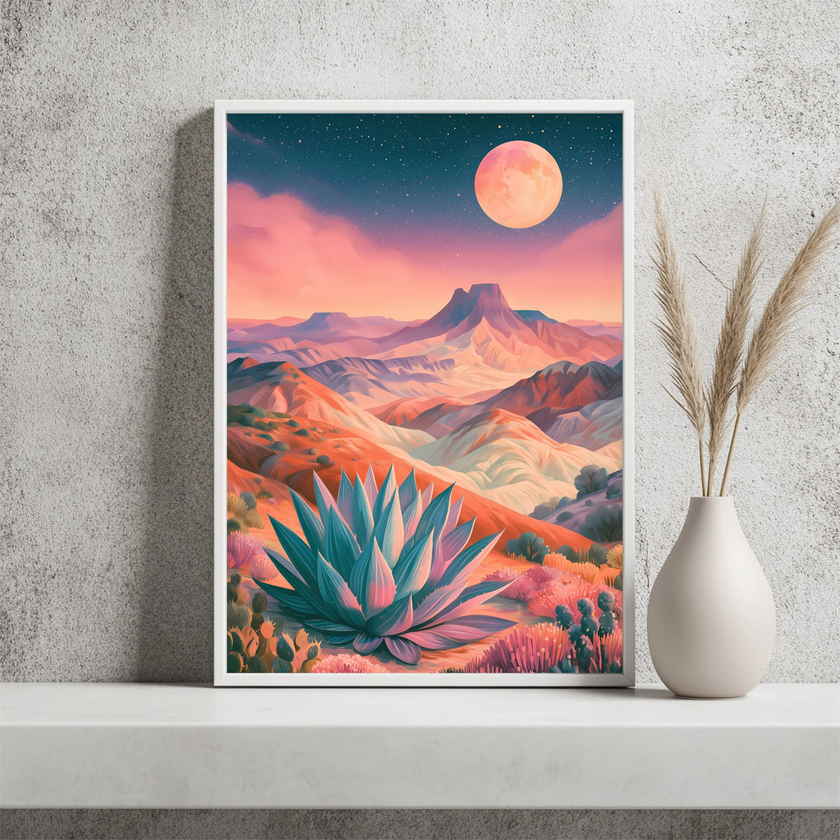 Mond über der Wüste Poster – Raumansicht 2