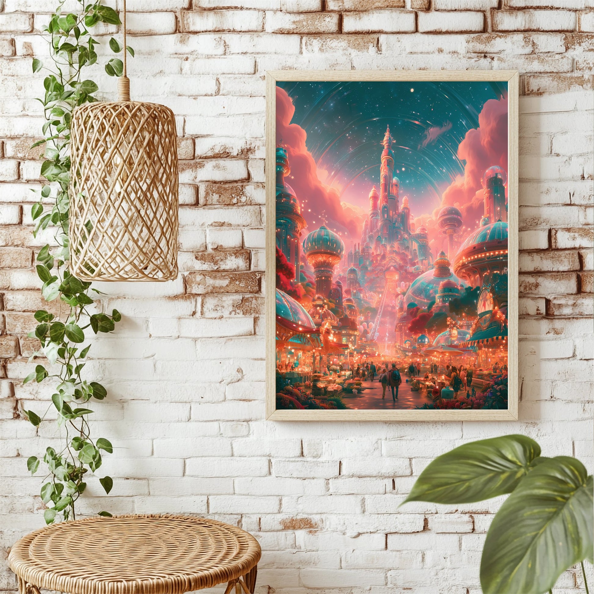 Futuristische Stadt Poster – Raumansicht 1