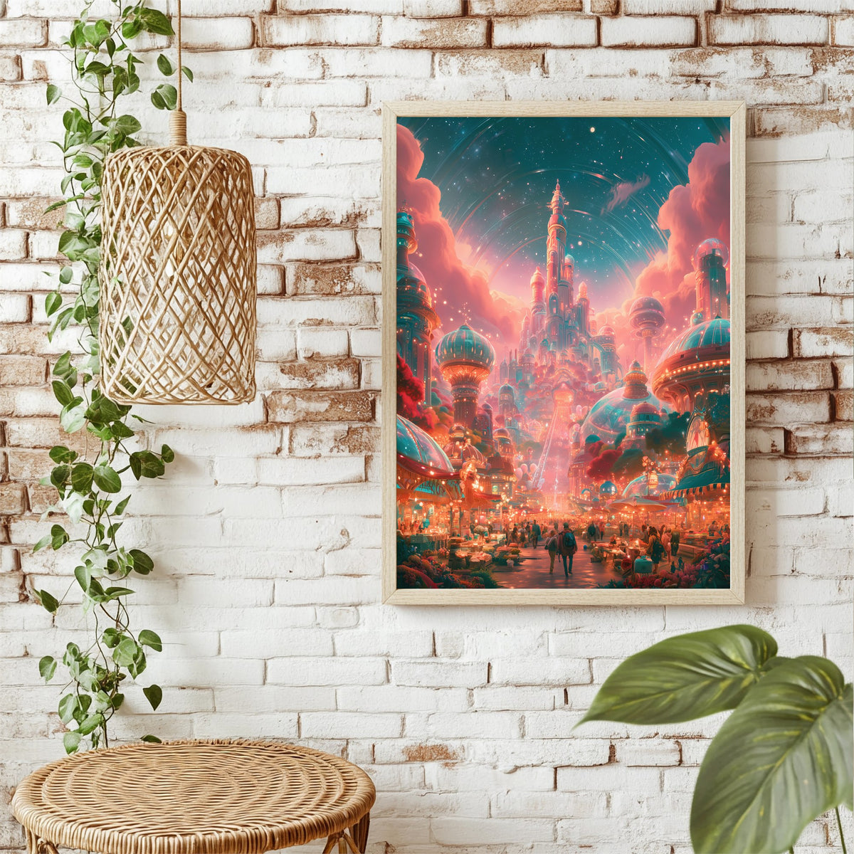 Futuristische Stadt Poster – Raumansicht 1