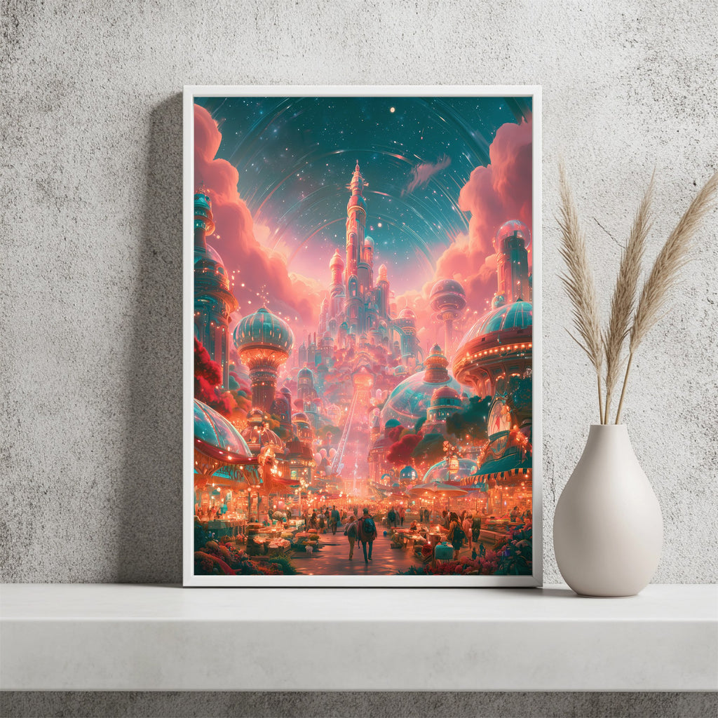 Futuristische Stadt Poster – Raumansicht 2