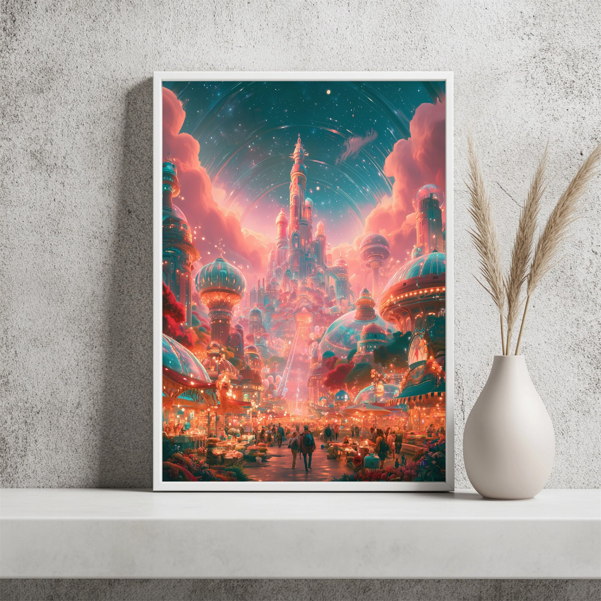 Futuristische Stadt Poster – Raumansicht 2