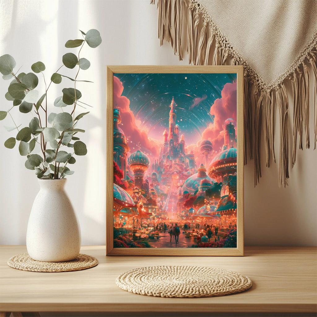 Futuristische Stadt Poster – Raumansicht 3