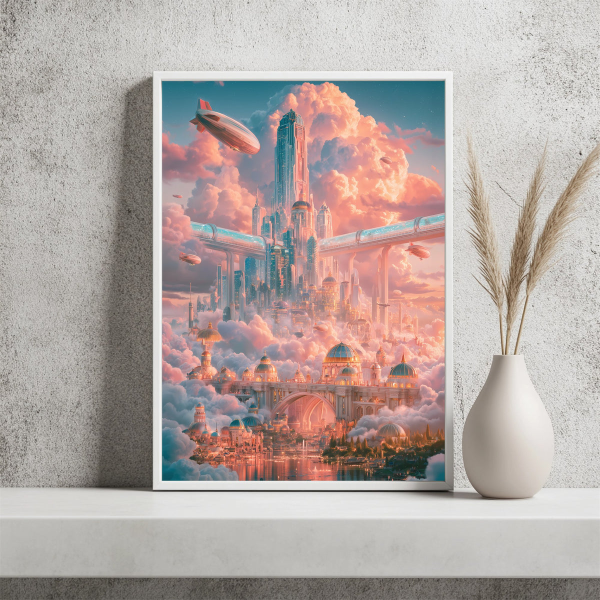 Schwebende Stadt Poster – Raumansicht 2