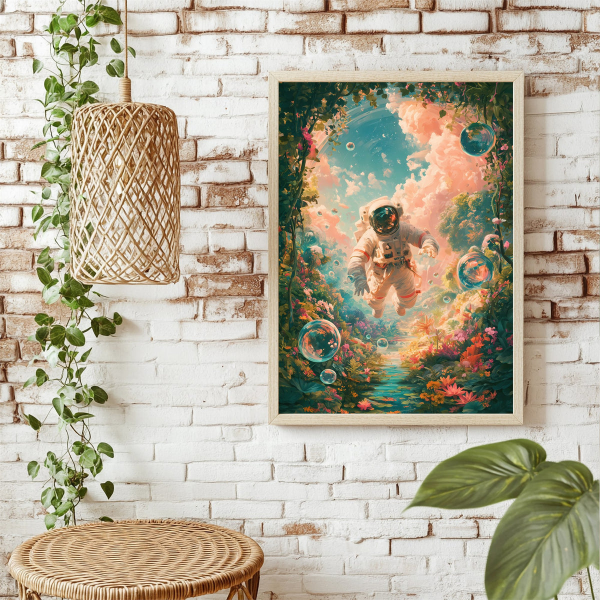 Astronaut im Garten Poster – Raumansicht 1