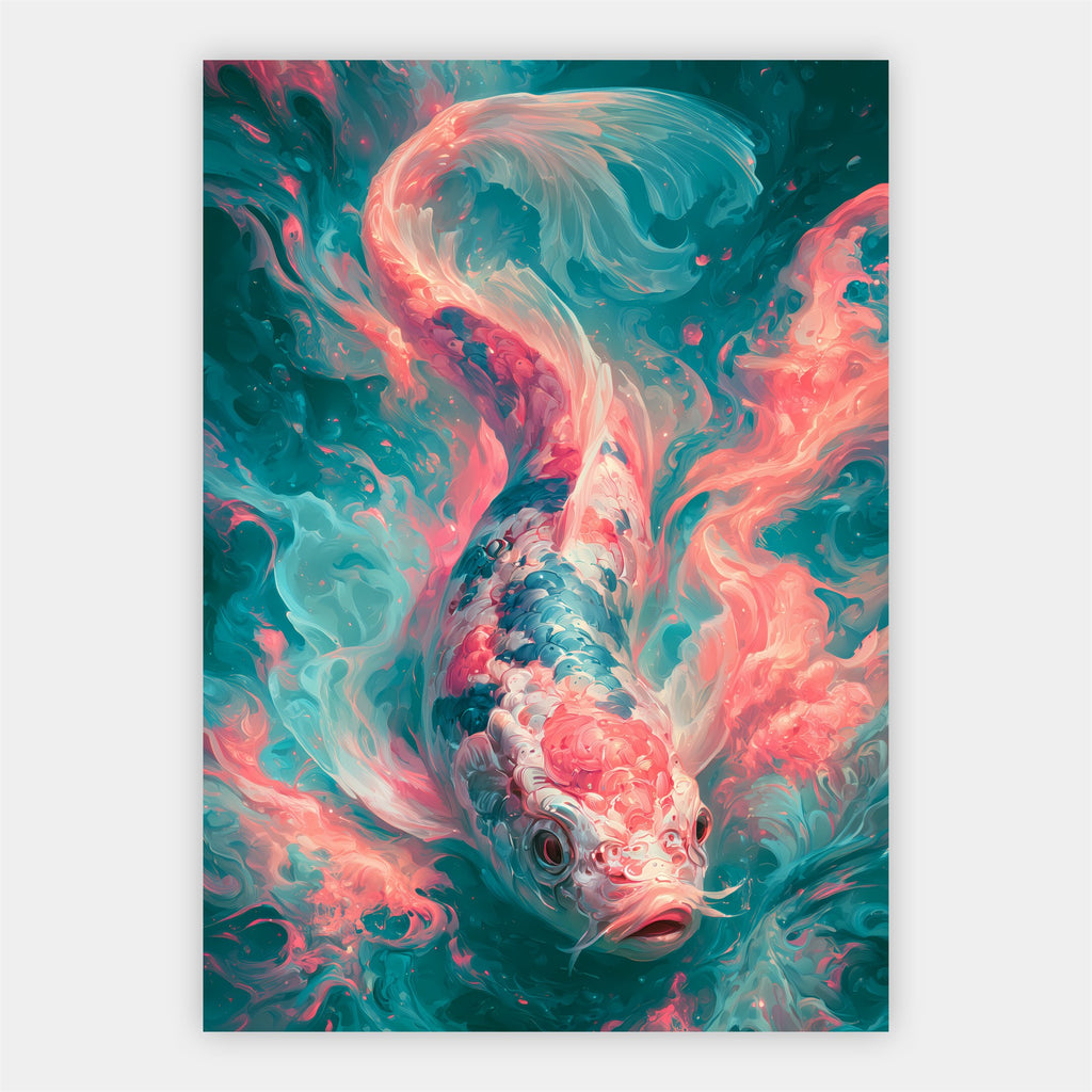 Neon Koi Poster – Freisteller