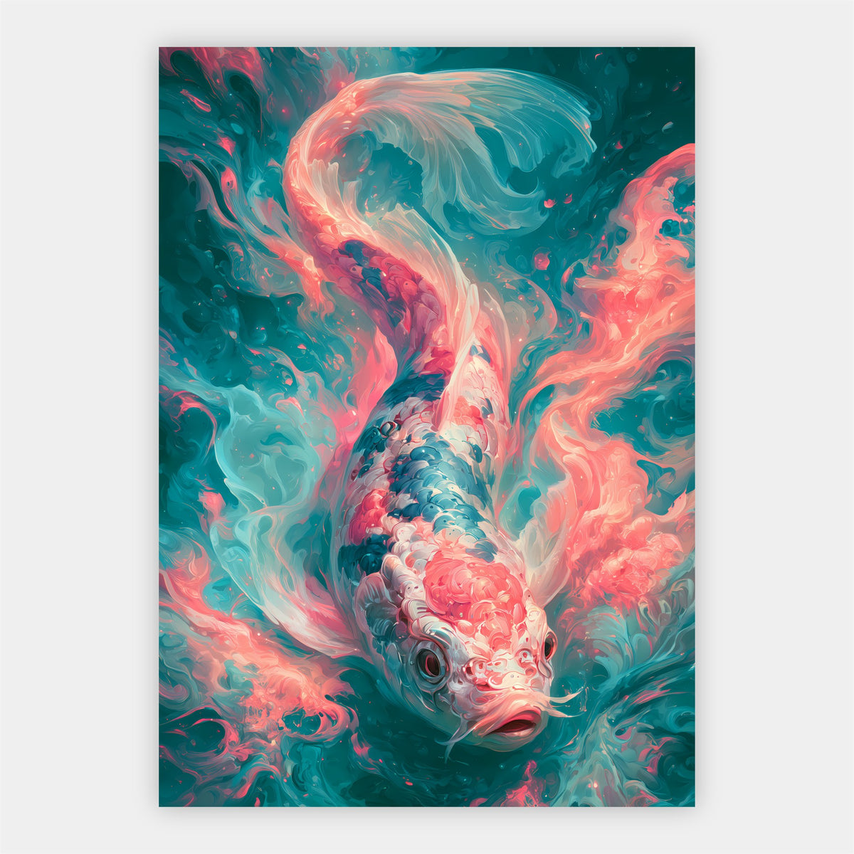 Neon Koi Poster – Freisteller
